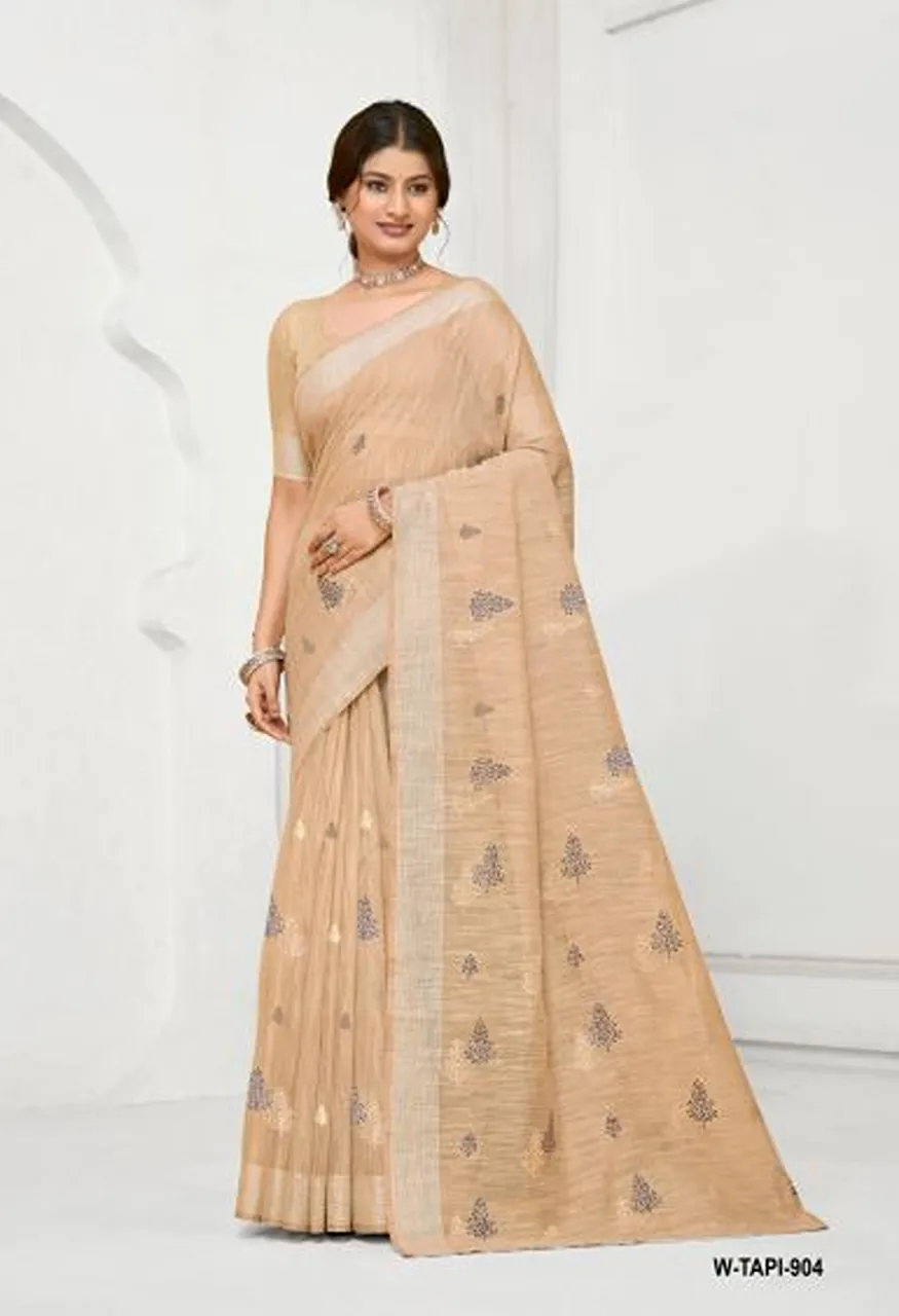 Rajguru Tapi Semi Cotton Thread Work Saree Catalog — Festival Sarees, Rajguru wholesale from Surat — Photo 7