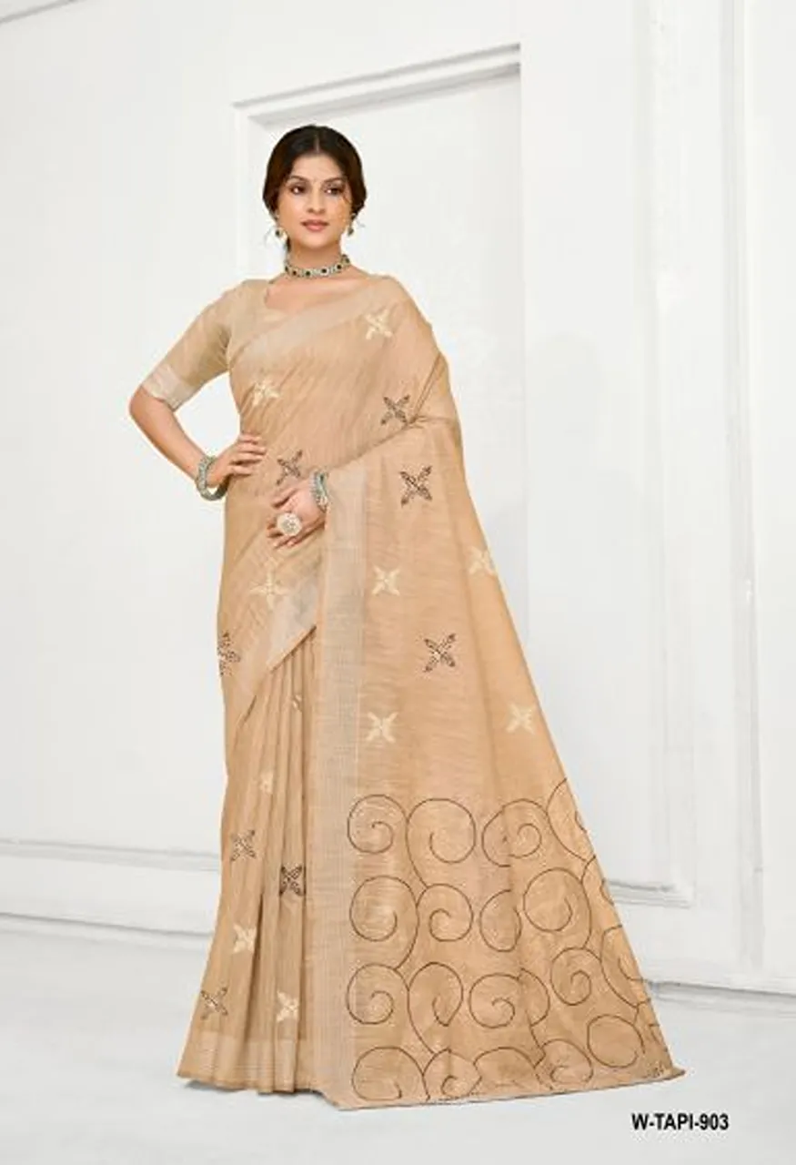 Rajguru Tapi Semi Cotton Thread Work Saree Catalog