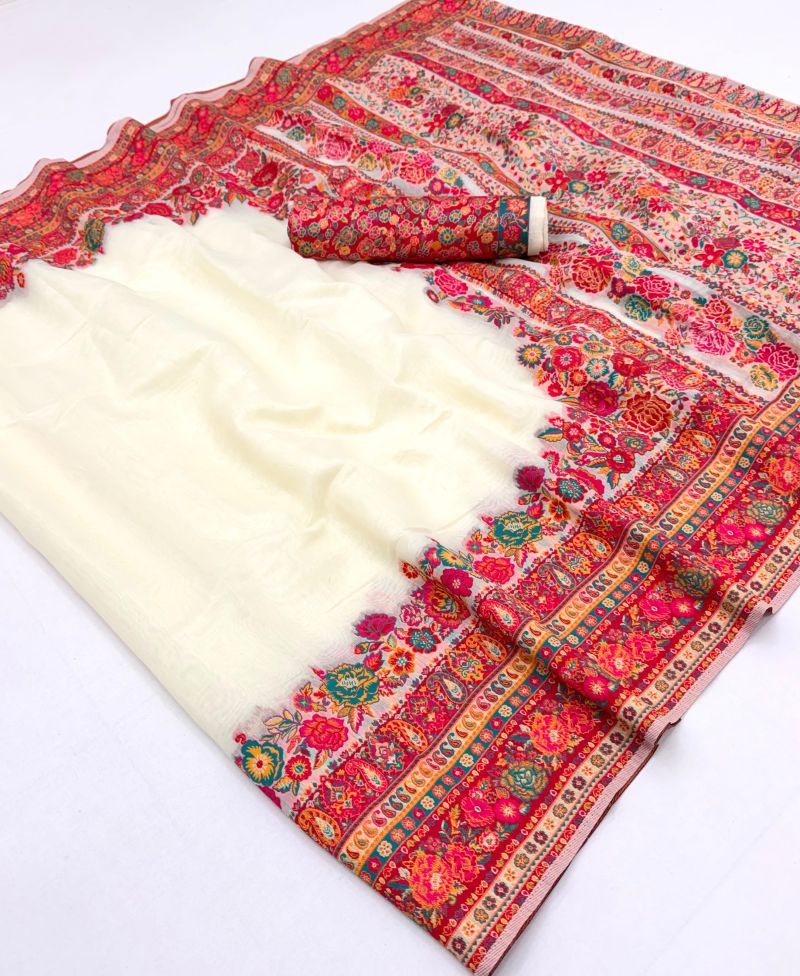 Rajtex Pure Kashmiri Vol 5 Pashmina Handloom Weaving Saree Collection — Designer Partywear Sarees, rajtex wholesale from Surat — Photo 7