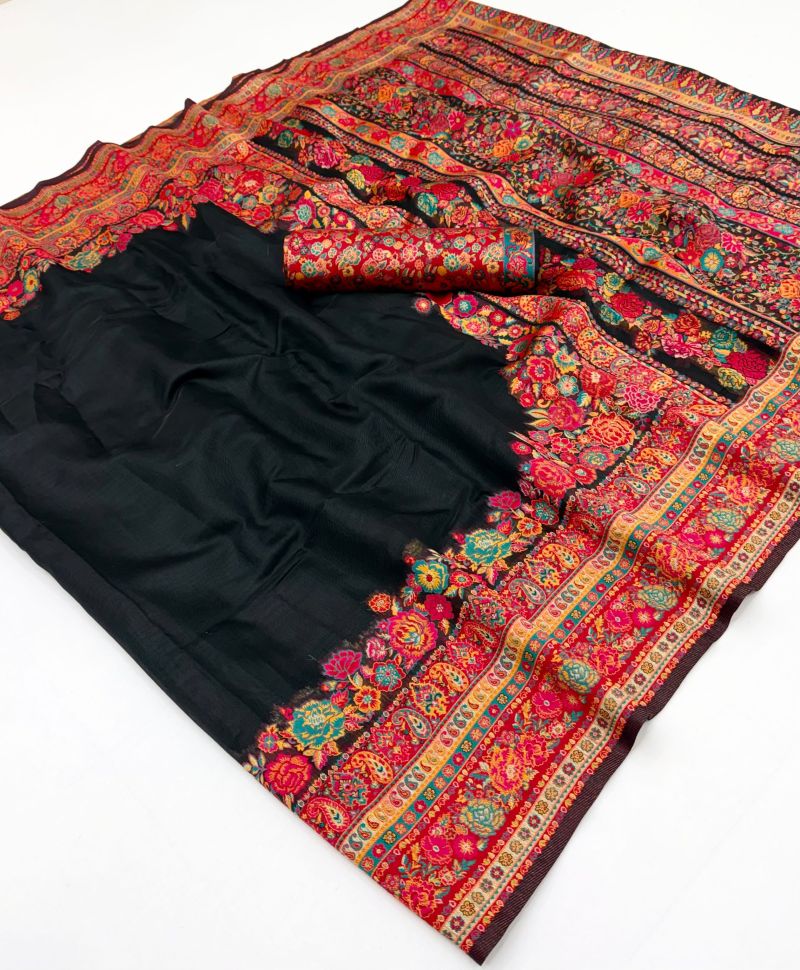 Rajtex Pure Kashmiri Vol 5 Pashmina Handloom Weaving Saree Collection — Designer Partywear Sarees, rajtex wholesale from Surat — Photo 8