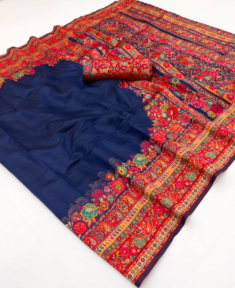 Rajtex Pure Kashmiri Vol 5 Pashmina Handloom Weaving Saree Collection — Designer Partywear Sarees, rajtex wholesale from Surat — Photo 9