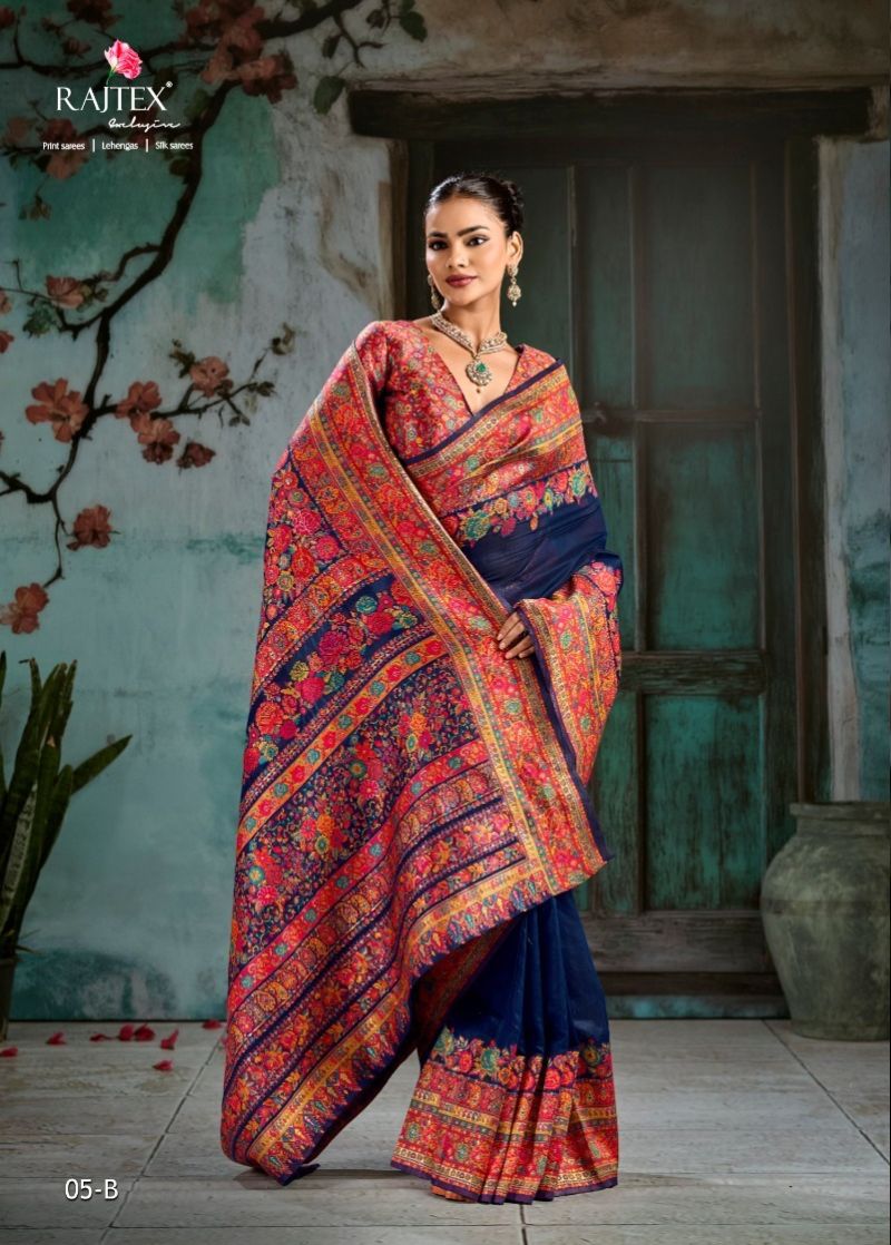 Rajtex Pure Kashmiri Vol 5 Pashmina Handloom Weaving Saree Collection — Designer Partywear Sarees, rajtex wholesale from Surat — Photo 3