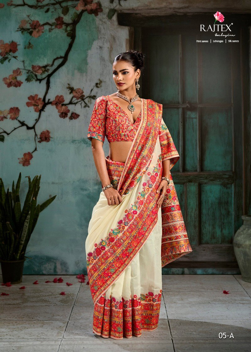 Rajtex Pure Kashmiri Vol 5 Pashmina Handloom Weaving Saree Collection — Designer Partywear Sarees, rajtex wholesale from Surat — Photo 4