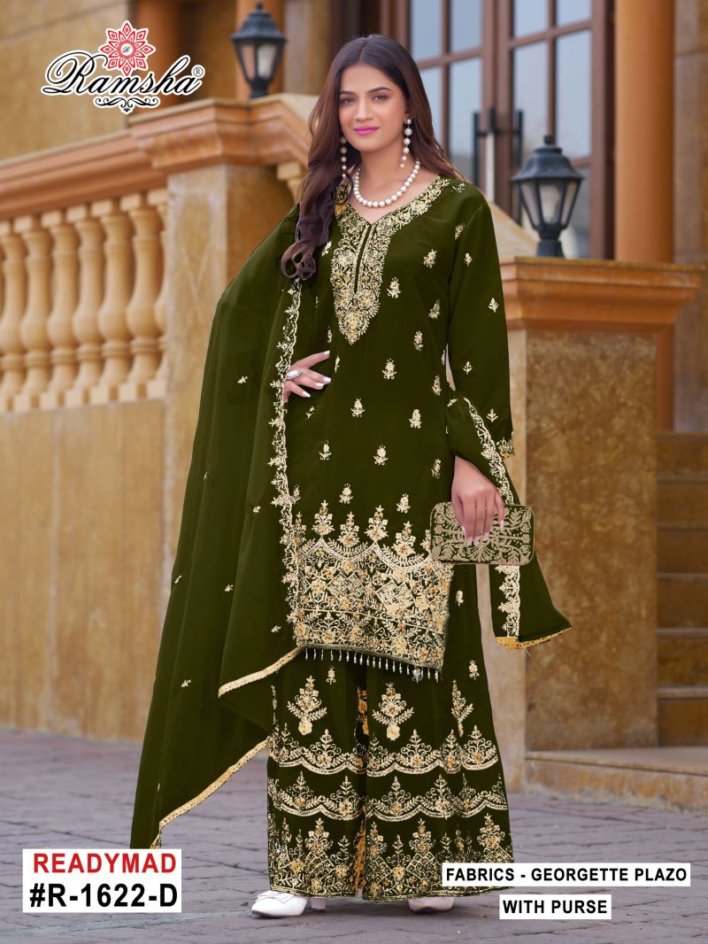 Ramsha R 1622 A To D Georgette Embroidered Salwar Kameez Collection — Wholesale Salwar Suits, Ramsha wholesale from Surat — view 2