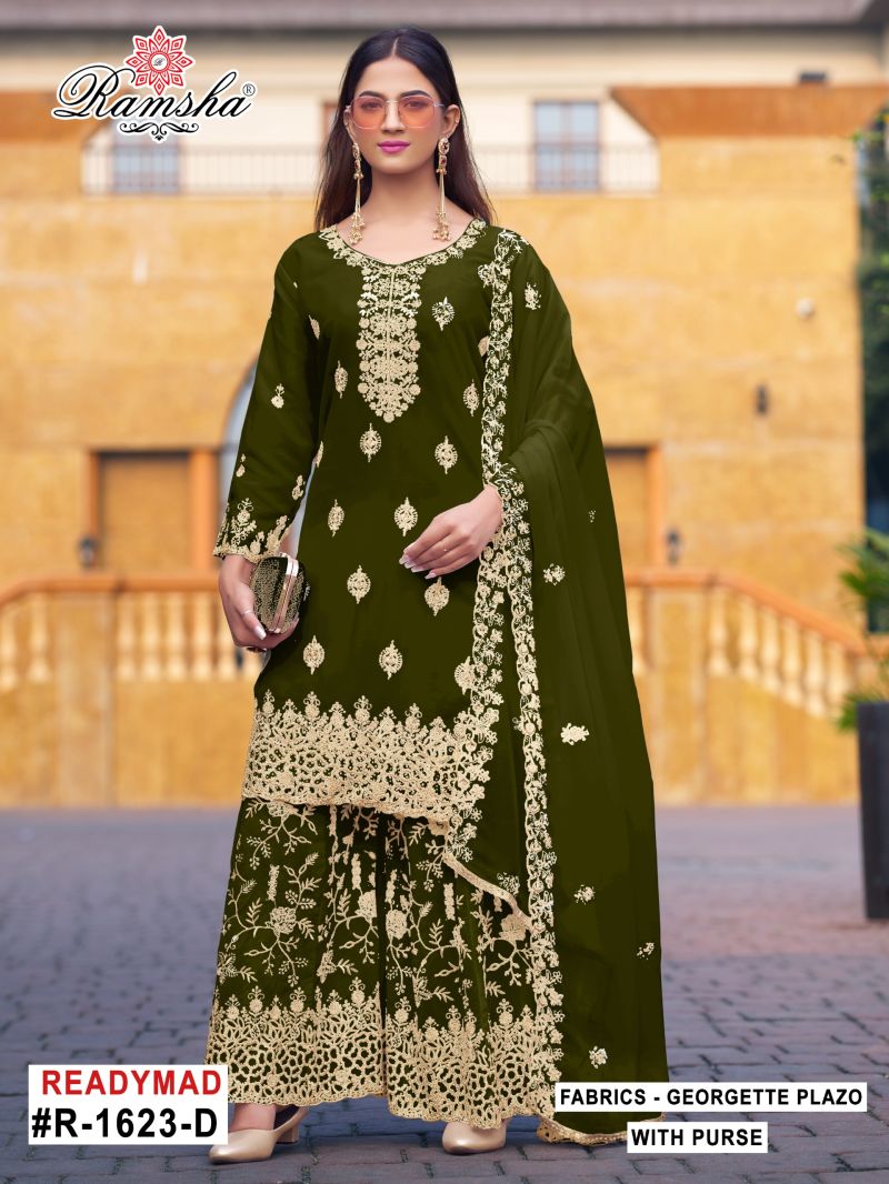 Ramsha R 1623 A To D Georgette Embroidered Salwar Kameez Collection — Wholesale Salwar Suits, Ramsha wholesale from Surat — Photo 2