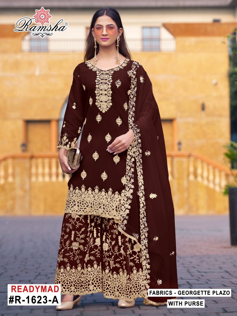 Ramsha R 1623 A To D Georgette Embroidered Salwar Kameez Collection