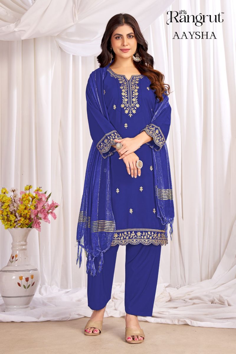 Rangrut Aaysha Malai Crep Sequence Embroidered Salwar Kameez Collection — Wholesale Salwar Suits, Banwery wholesale from Surat — view 8