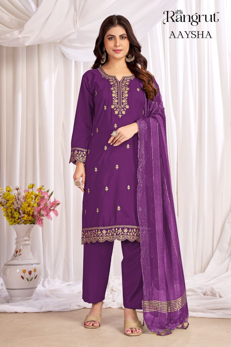 Rangrut Aaysha Malai Crep Sequence Embroidered Salwar Kameez Collection — Wholesale Salwar Suits, Banwery wholesale from Surat — view 6