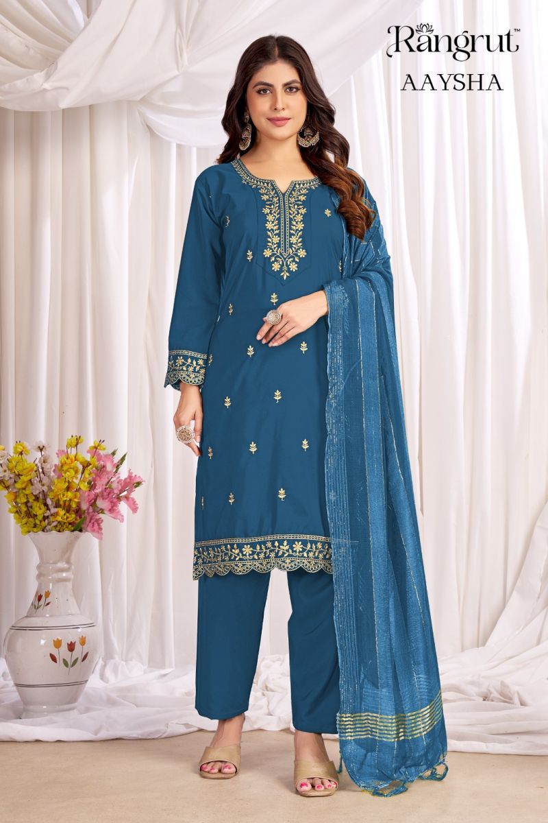 Rangrut Aaysha Malai Crep Sequence Embroidered Salwar Kameez Collection — Wholesale Salwar Suits, Banwery wholesale from Surat — view 5
