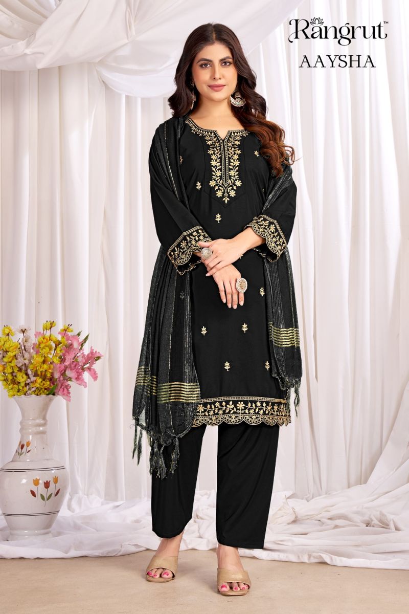 Rangrut Aaysha Malai Crep Sequence Embroidered Salwar Kameez Collection