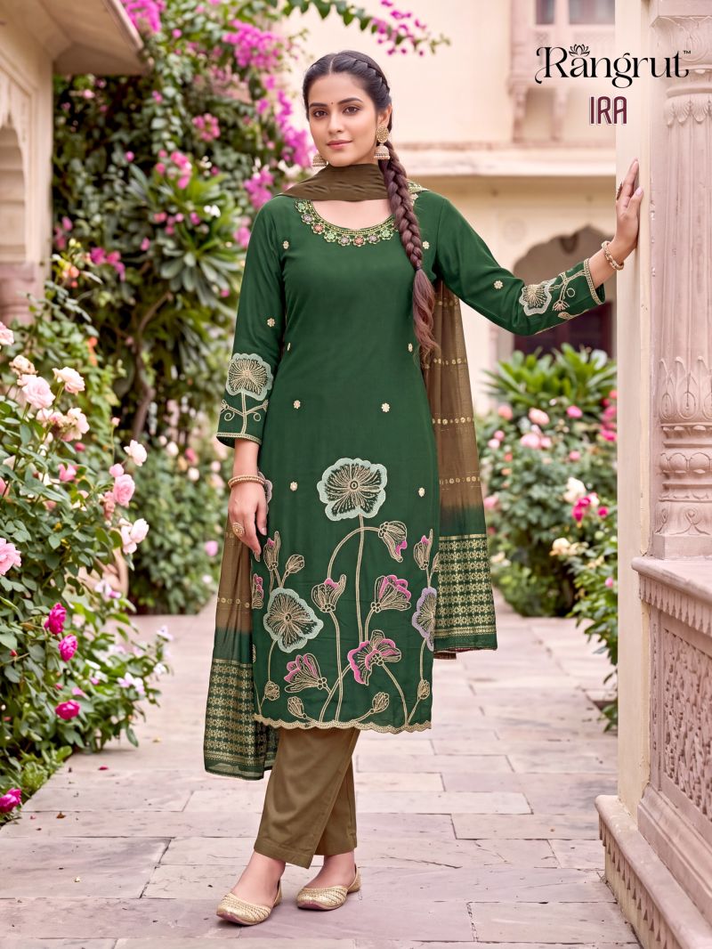 Rangrut Ira Roman Silk Sequence Embroidered Salwar Kameez Collection — Wholesale Salwar Suits, Banwery wholesale from Surat — view 13