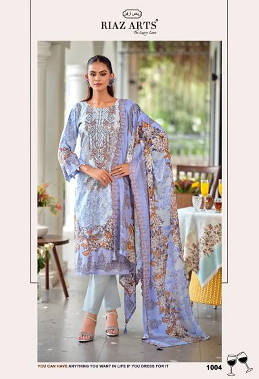 Riaz Arts Bin Saeed Premium Cotton Lawn Embroidered Dress Material Catalog — Wholesale Dress Material, Mumtaz Arts wholesale from Surat — view 2