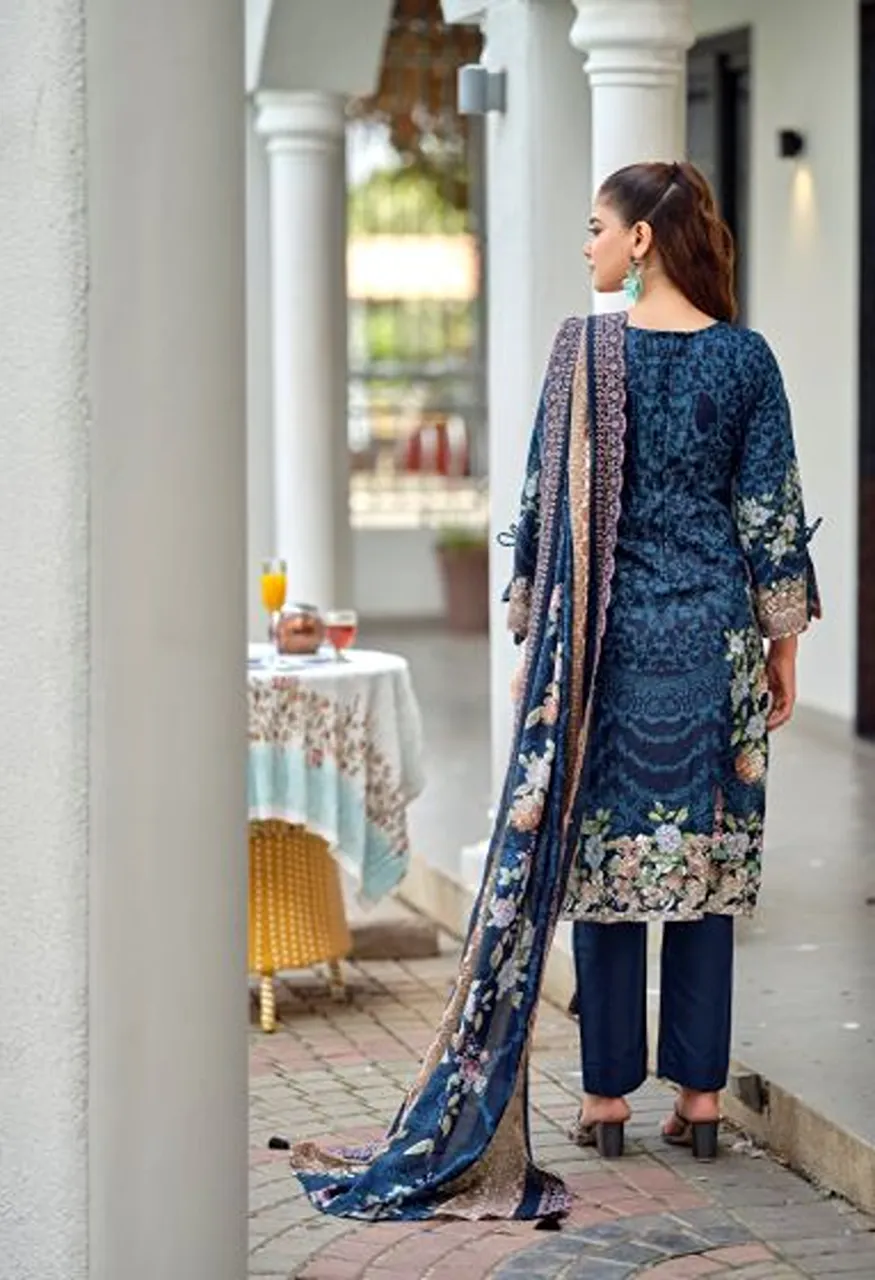 Riaz Arts Bin Saeed Premium Cotton Lawn Embroidered Dress Material Catalog — Wholesale Dress Material, Mumtaz Arts wholesale from Surat — view 3