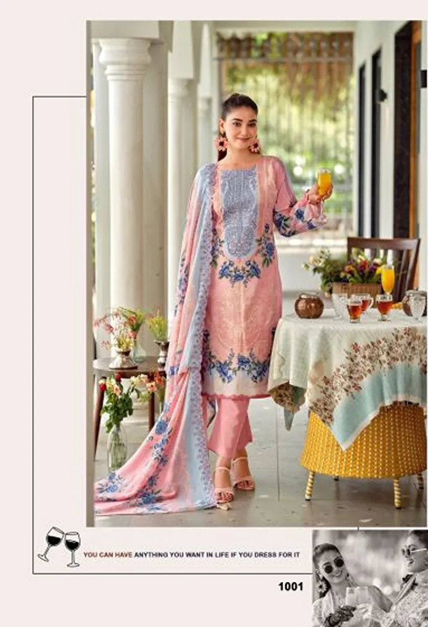Riaz Arts Bin Saeed Premium Cotton Lawn Embroidered Dress Material Catalog — Wholesale Dress Material, Mumtaz Arts wholesale from Surat — view 4