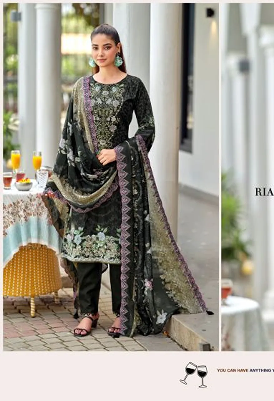 Riaz Arts Bin Saeed Premium Cotton Lawn Embroidered Dress Material Catalog — Wholesale Dress Material, Mumtaz Arts wholesale from Surat — view 7