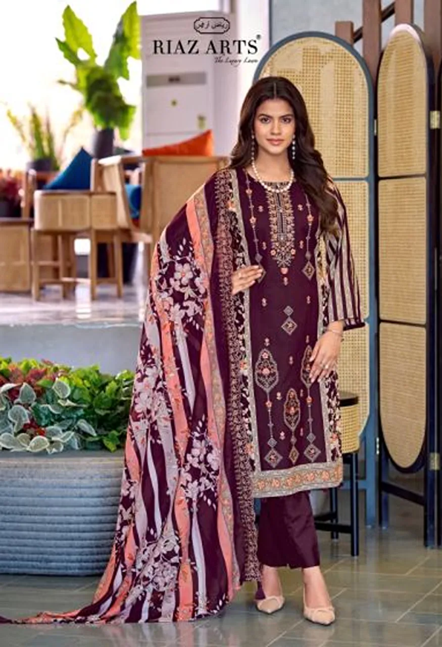 Riaz Arts Zeenat Lawn Cotton Embroidered Dress Material Collection — Wholesale Salwar Suits, Mumtaz Arts wholesale from Surat — Photo 5