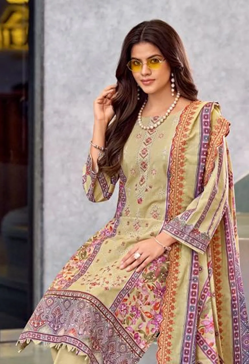Riaz Arts Zeenat Lawn Cotton Embroidered Dress Material Collection — Wholesale Salwar Suits, Mumtaz Arts wholesale from Surat — Photo 4