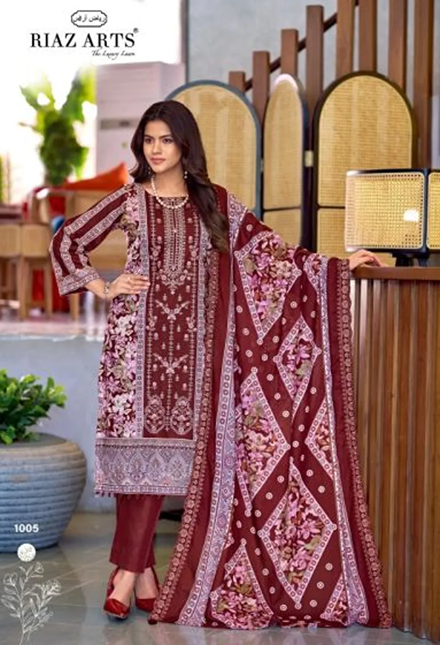 Riaz Arts Zeenat Lawn Cotton Embroidered Dress Material Collection — Wholesale Salwar Suits, Mumtaz Arts wholesale from Surat — Photo 2