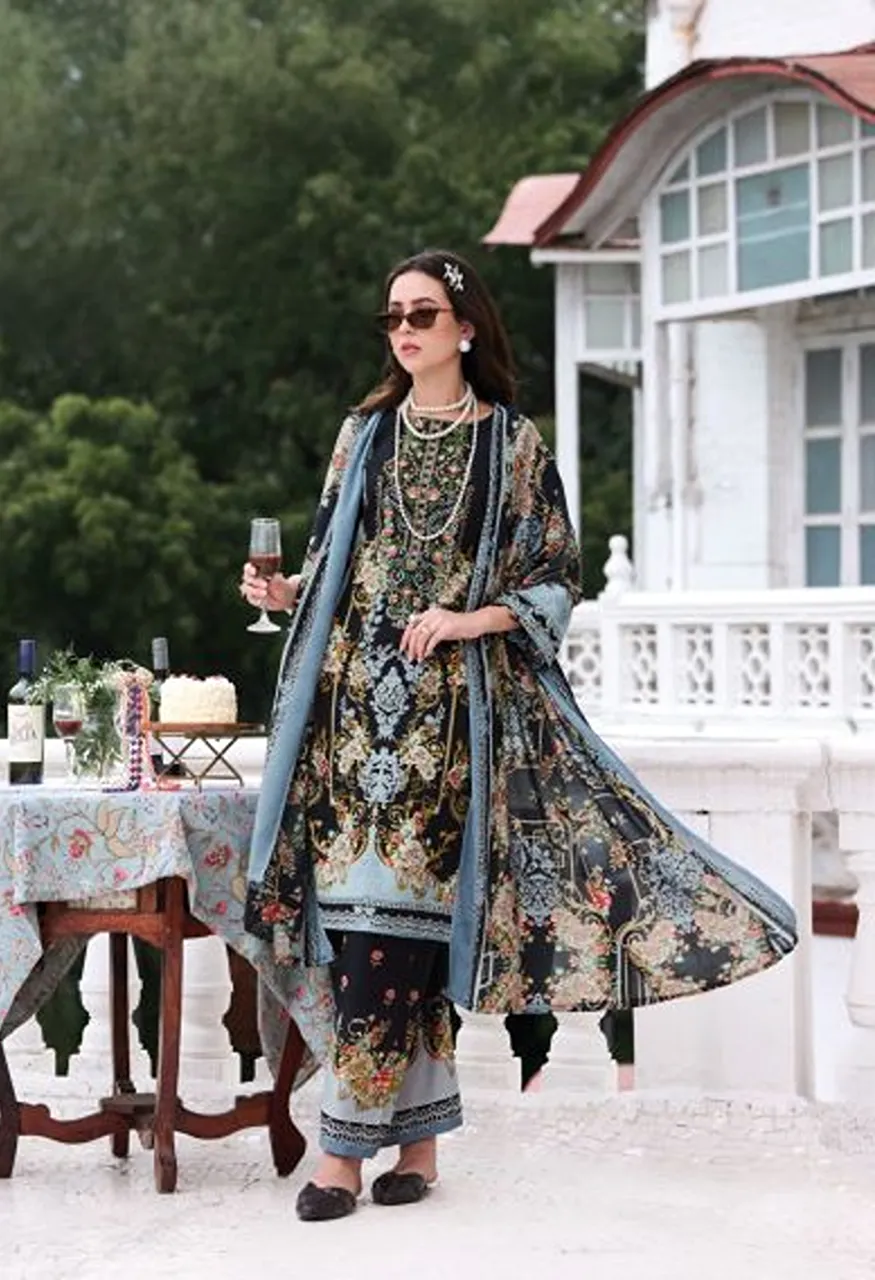 Romani Mahira Vol 11 Cotton Self Embroidered Dress Material — Wholesale Pakistani Suits, Romani wholesale from Surat — Photo 4