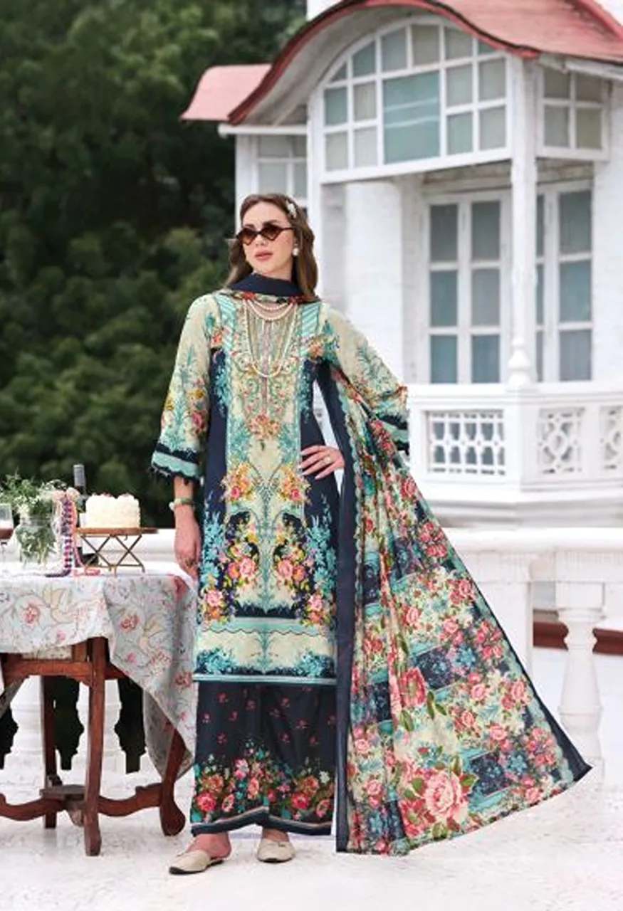 Romani Mahira Vol 11 Cotton Self Embroidered Dress Material — Wholesale Pakistani Suits, Romani wholesale from Surat — Photo 6