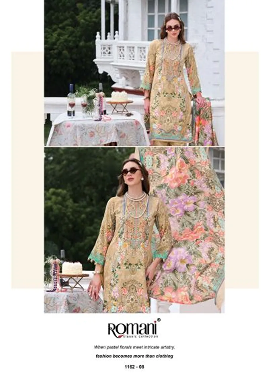 Romani Mahira Vol 11 Cotton Self Embroidered Dress Material — Wholesale Pakistani Suits, Romani wholesale from Surat — Photo 2