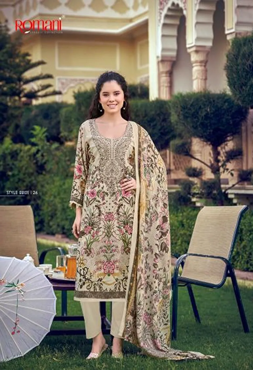 Romani Needle Wonder Vol 16 Cotton Embroidered Dress Material Catalog — Wholesale Salwar Suits, Romani wholesale from Surat — view 4