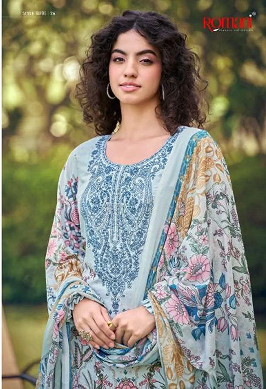 Romani Needle Wonder Vol 16 Cotton Embroidered Dress Material Catalog — Wholesale Salwar Suits, Romani wholesale from Surat — view 5