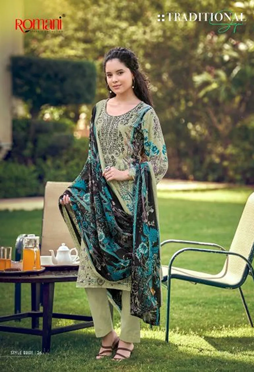 Romani Needle Wonder Vol 16 Cotton Embroidered Dress Material Catalog