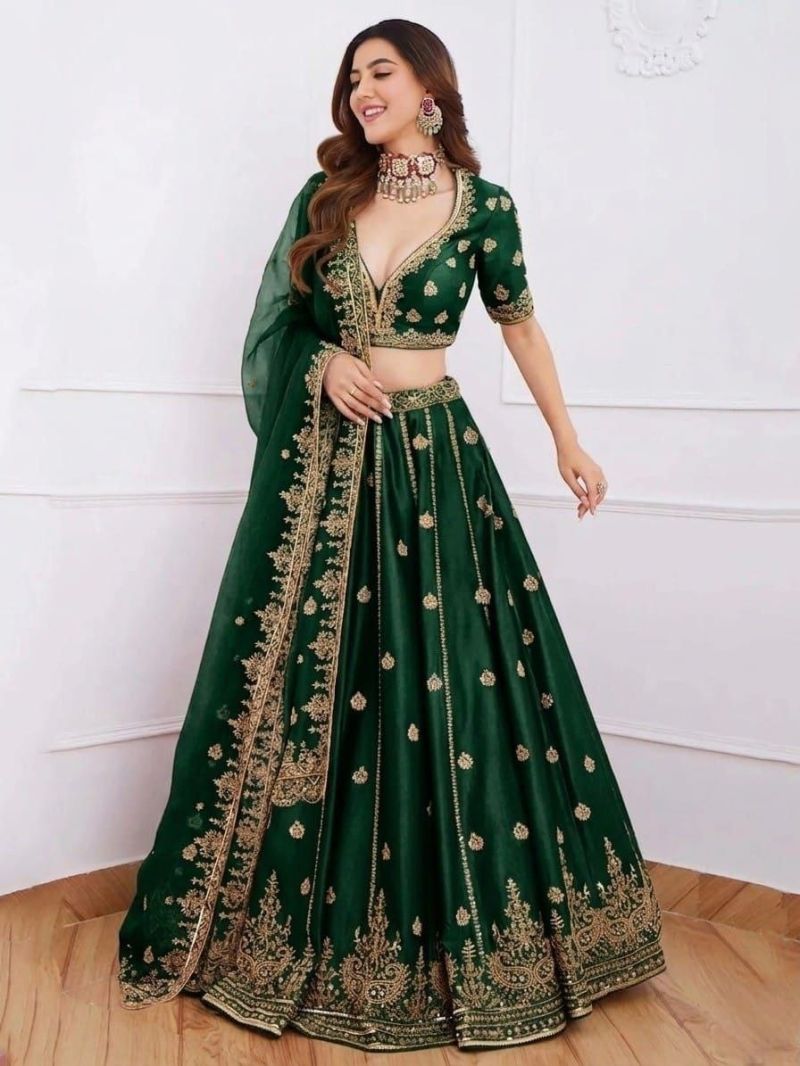 S Mahi 125 Malai Satin Seuqnece Worked Designer Lehenga Choli