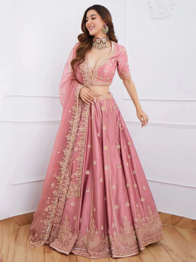 S Mahi 125 Malai Satin Seuqnece Worked Designer Lehenga Choli — Lehenga, Vardan Ethnic wholesale from Surat — Photo 2