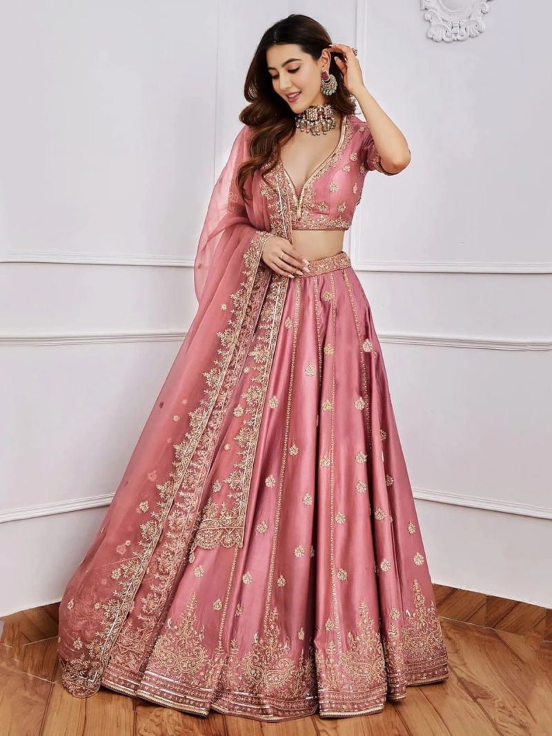S Mahi 125 Malai Satin Seuqnece Worked Designer Lehenga Choli — Lehenga, Vardan Ethnic wholesale from Surat — Photo 9