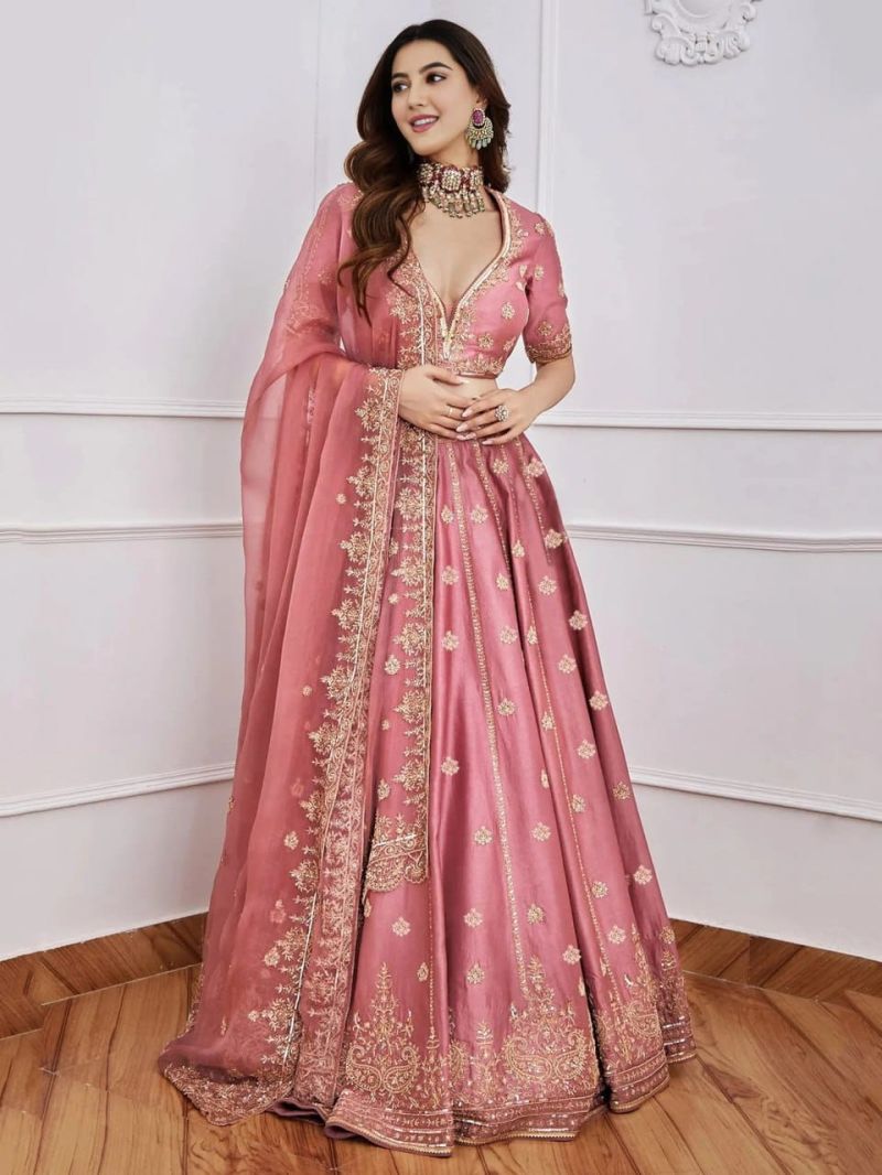 S Mahi 125 Malai Satin Seuqnece Worked Designer Lehenga Choli — Lehenga, Vardan Ethnic wholesale from Surat — Photo 8
