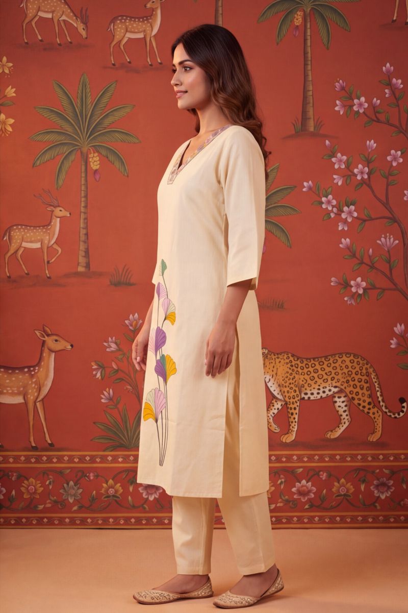 S Mahi 130 Wholesale Cotton Flex Embroidered Kurti With Bottom Collection — Wholesale Kurtis, Vardan Ethnic wholesale from Surat — Photo 3