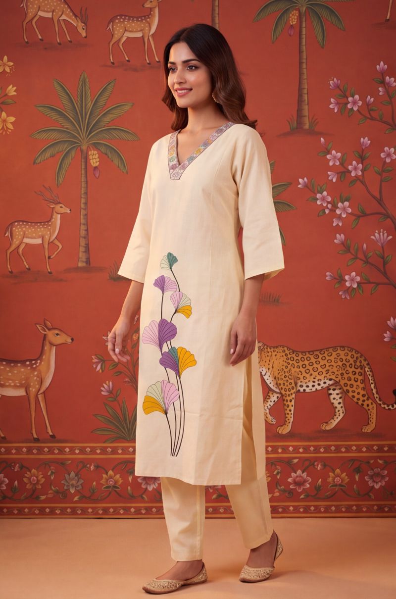 S Mahi 130 Wholesale Cotton Flex Embroidered Kurti With Bottom Collection — Wholesale Kurtis, Vardan Ethnic wholesale from Surat — Photo 2