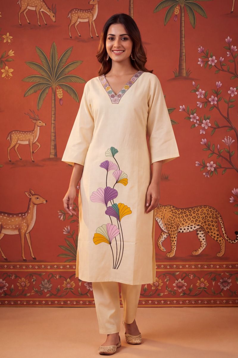 S Mahi 130 Wholesale Cotton Flex Embroidered Kurti With Bottom Collection