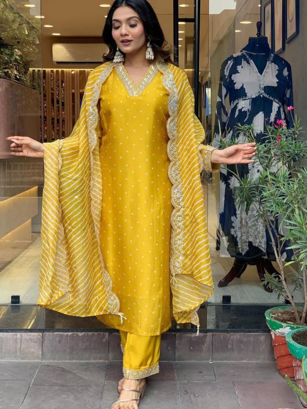 S Mahi 138 Viscose Chanderi Embroidered Kurti With Bottom Duaptta Catalog — Wholesale Kurtis, Vardan Ethnic wholesale from Surat — Photo 2