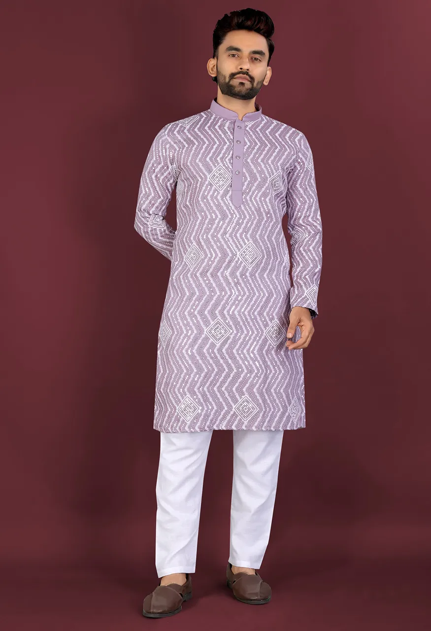 Men's Premium Soft Silk Embroidered Kurta Pajama Set Saiyaara — Men's Wear, Vardan Ethnic wholesale from Surat — Photo 12