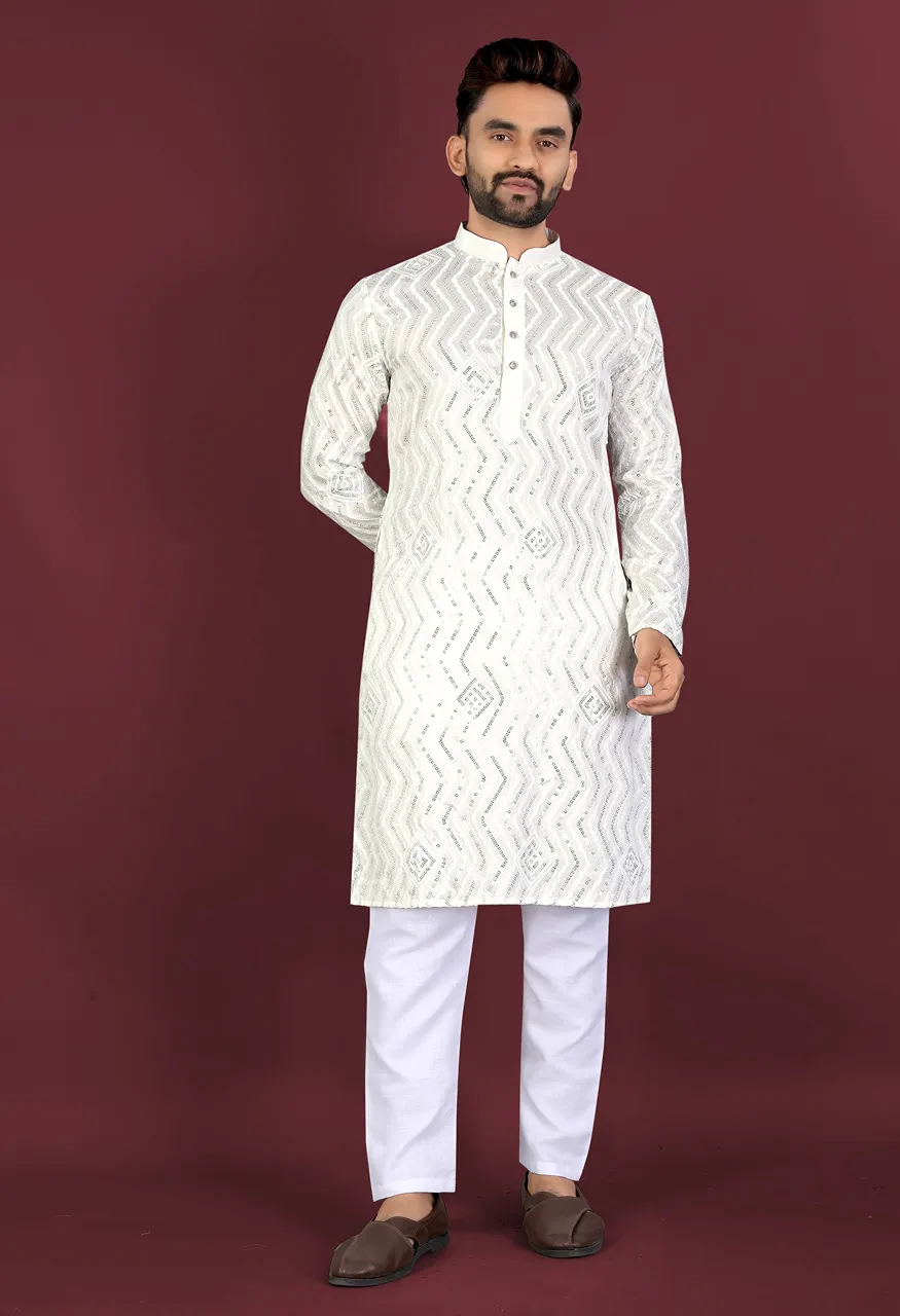 Men's Premium Soft Silk Embroidered Kurta Pajama Set Saiyaara — Men's Wear, Vardan Ethnic wholesale from Surat — Photo 20