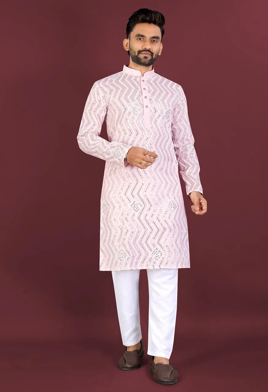 Men's Premium Soft Silk Embroidered Kurta Pajama Set Saiyaara