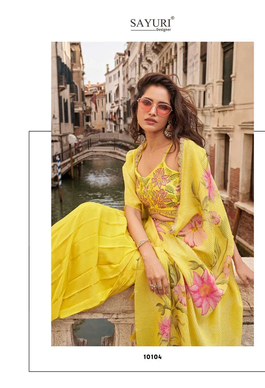 Sayuri Designer Melodi 5 PCS Premium Chinon Silk Viscose Jacquard Silk Festive Wear — Wholesale Dress Material, Vardan Ethnic wholesale from Surat — Photo 4