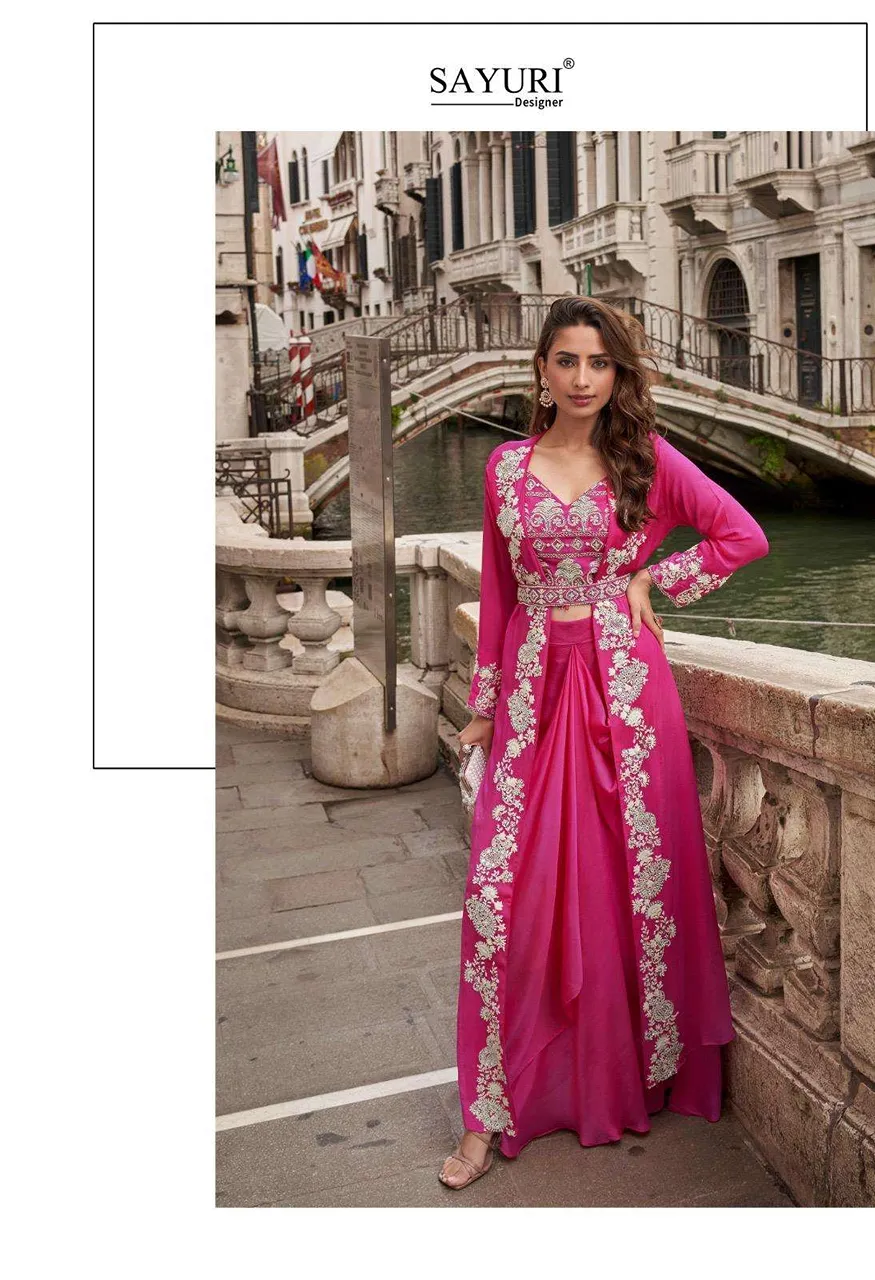 Sayuri Designer Melodi 5 PCS Premium Chinon Silk Viscose Jacquard Silk Festive Wear — Wholesale Dress Material, Vardan Ethnic wholesale from Surat — Photo 10
