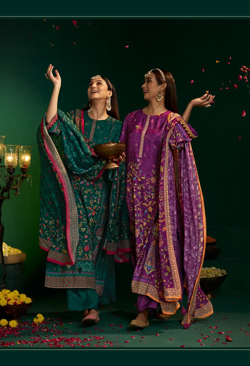Shiddat Enzo 501 Digital Printed Viscose Muslin Suit Set with Embroidery Dupatta — Wholesale Dress Material, Shiddat wholesale from Surat — Photo 6