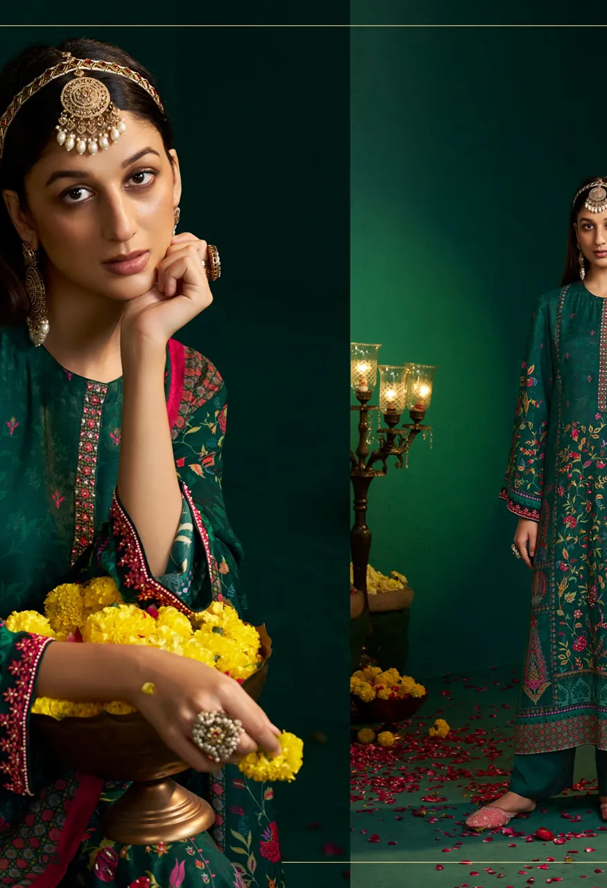 Shiddat Enzo 501 Digital Printed Viscose Muslin Suit Set with Embroidery Dupatta — Wholesale Dress Material, Shiddat wholesale from Surat — Photo 7