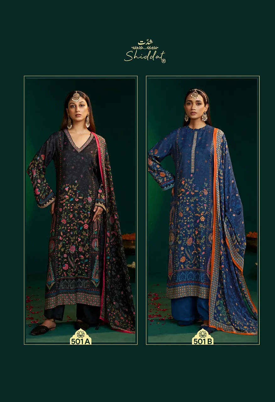 Shiddat Enzo 501 Digital Printed Viscose Muslin Suit Set with Embroidery Dupatta — Wholesale Dress Material, Shiddat wholesale from Surat — Photo 8