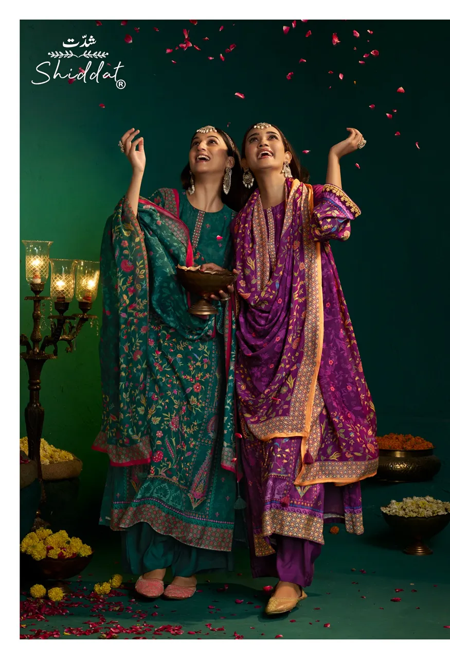 Shiddat Enzo 501 Digital Printed Viscose Muslin Suit Set with Embroidery Dupatta