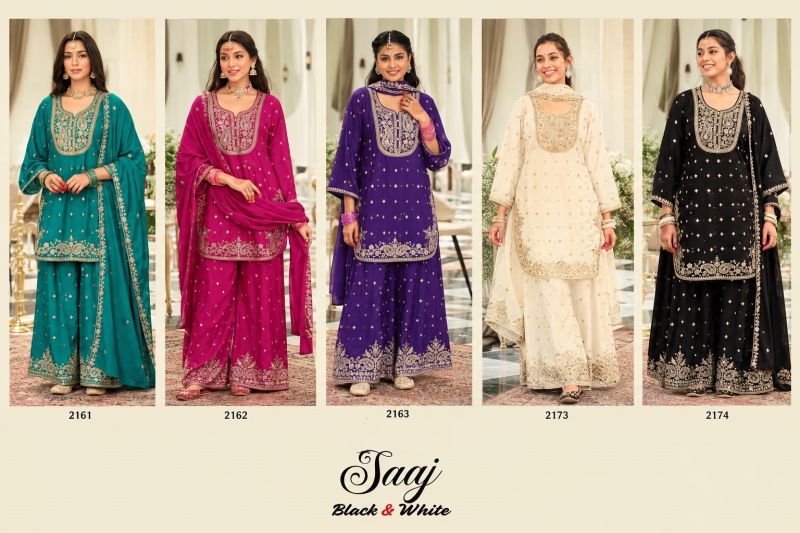 Saaj 2100 Series Chinon Embroidered Designer Salwar Kameez Catalog — Wholesale Salwar Suits, Vardan Ethnic wholesale from Surat — view 6