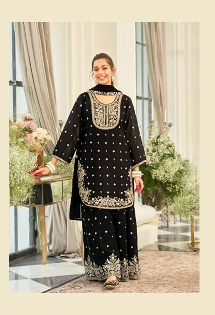 Saaj 2100 Series Chinon Embroidered Designer Salwar Kameez Catalog — Wholesale Salwar Suits, Vardan Ethnic wholesale from Surat — view 3
