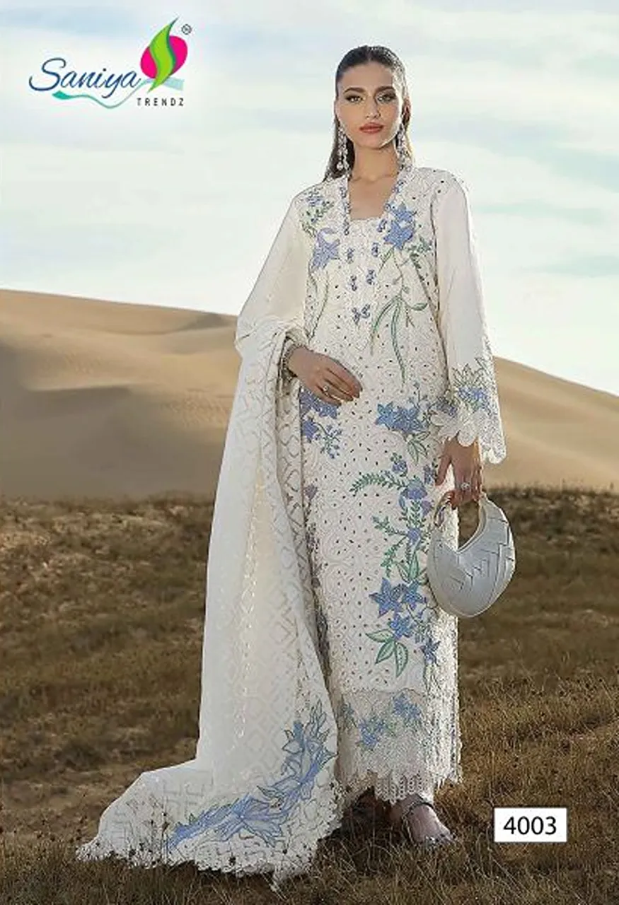 Saniya Rang Rasiya Vol 4 Cotton Chikankari Embroidered Salwar Kameez Collection