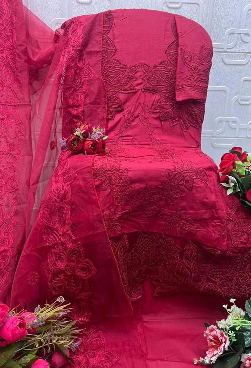 Saniya Rang Rasiya Vol 4 Cotton Chikankari Embroidered Salwar Kameez Collection — Wholesale Salwar Suits, Saniya wholesale from Surat — view 6