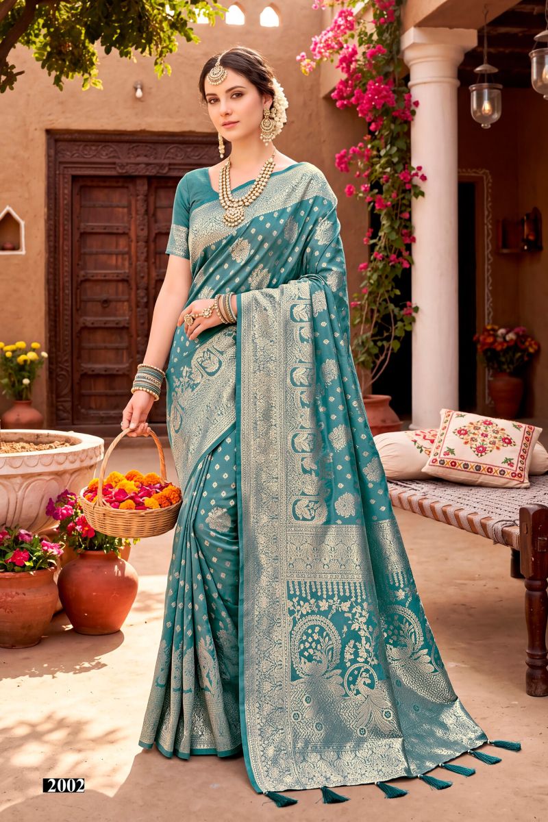 Saroj Geeta Silk Vol 2 Wholesale Silk Zari Weaving Saree Catalog — Festival Sarees, Saroj Saree wholesale from Surat — view 3